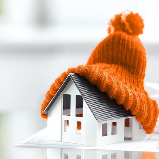 House with knitted hat